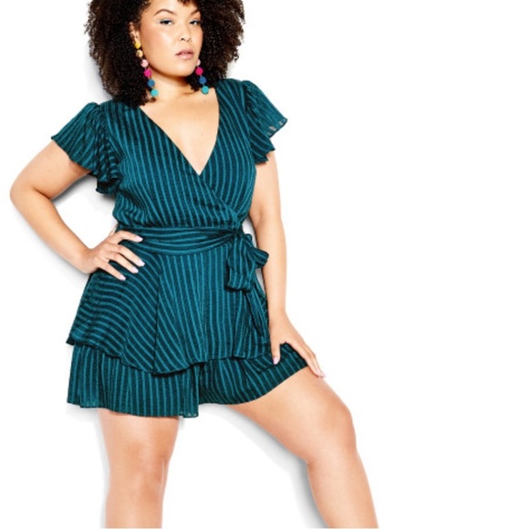 City Chic Teal First Date Playsuit Romper NWT - Picture 6 of 7